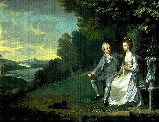 James Holland Portrait of Sir Francis and Lady Dashwood at West Wycombe Park oil painting image